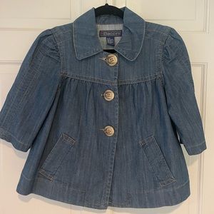 Jean jacket top with pleats small